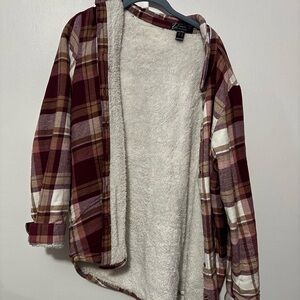 Urban Heritage Burgundy and Tan Plaid Jacket